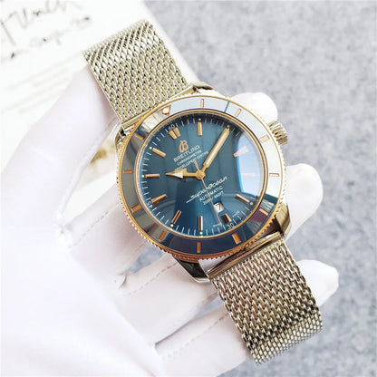 Breitling Blue Dial Mesh - Hình 9