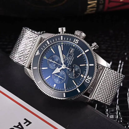 Breitling Steel Mesh Chronograph - Hình 6
