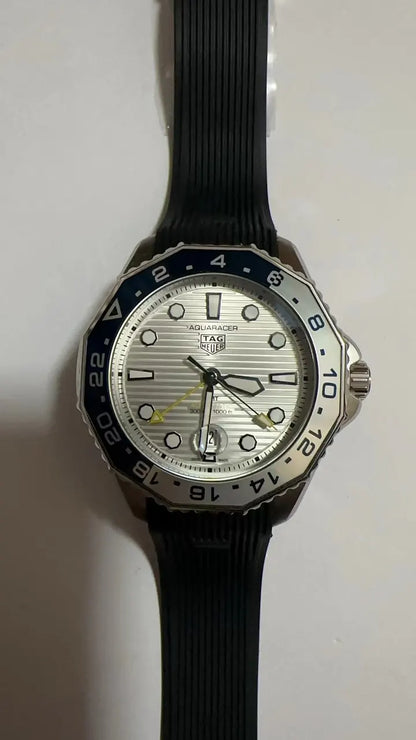 silver Tag Heuer Aquaracer GMT