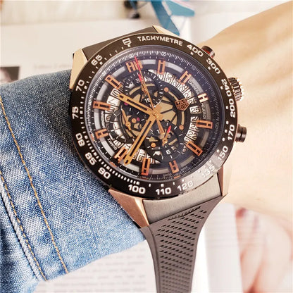 TAG Heuer Carrera Black Rubber Silver Chronograph - Hình 3