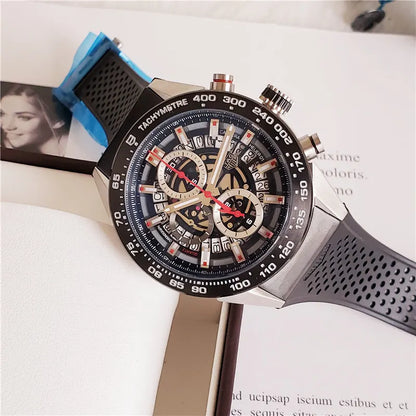 TAG Heuer Carrera Black Rubber Silver Chronograph - Hình 6